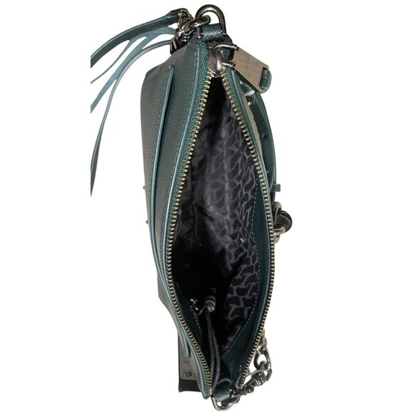 Rebecca Minkoff Megan Leather Crossbody Chain Green Bag NWT - Picture 7 of 9